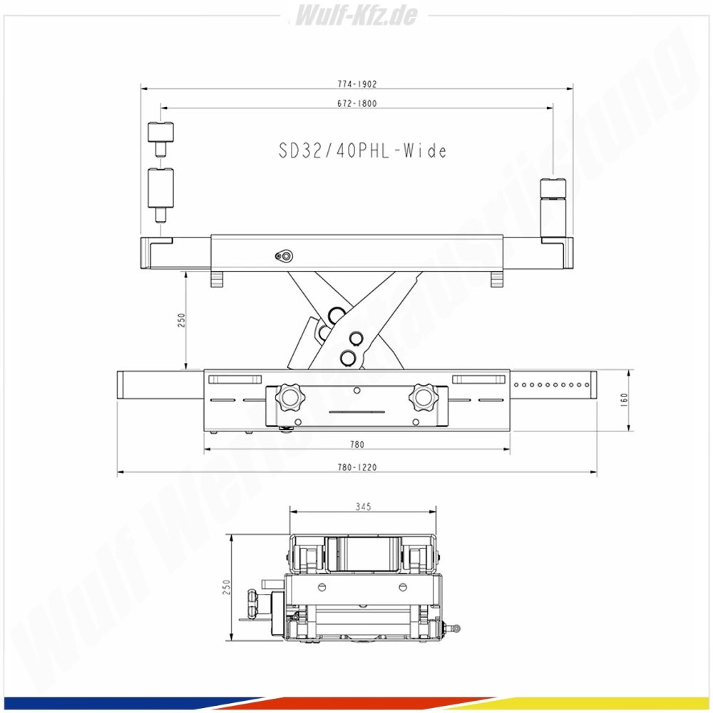 AC Hydraulic Scherenheber / Achsheber SD32PHL-W für Elektroautos